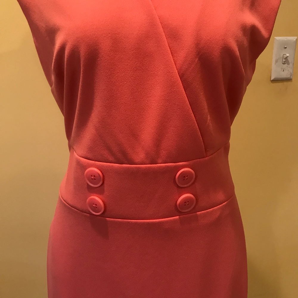 Women’s dress New York & Co dress coral small GUC sleeveless - Picture 3 of 8